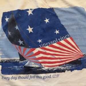 VINTAGE Vineyard Vines Red White Blue American Flag Tee MENS S Small SOFT